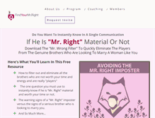 Tablet Screenshot of findyourmrright.com